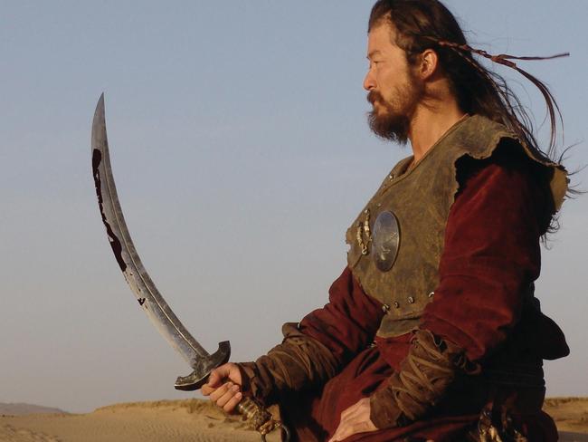 FEATURES: Actor Asano Tadanobu as the Mongolian clan leader Temudgin, who later becomes known as the fearless conqueror Genghis Khan, in a scene from Sergei Bodrov's film 'Mongol'.