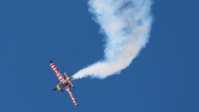 In a thrilling showcase set to mark the 90-day countdown to the 2024 Pacific Airshow Gold Coast, STOL Bushcat aircraft land on Surfers Paradise Beach. Red Bull pilot Matt Hall puts on a show. Pics Adam Head