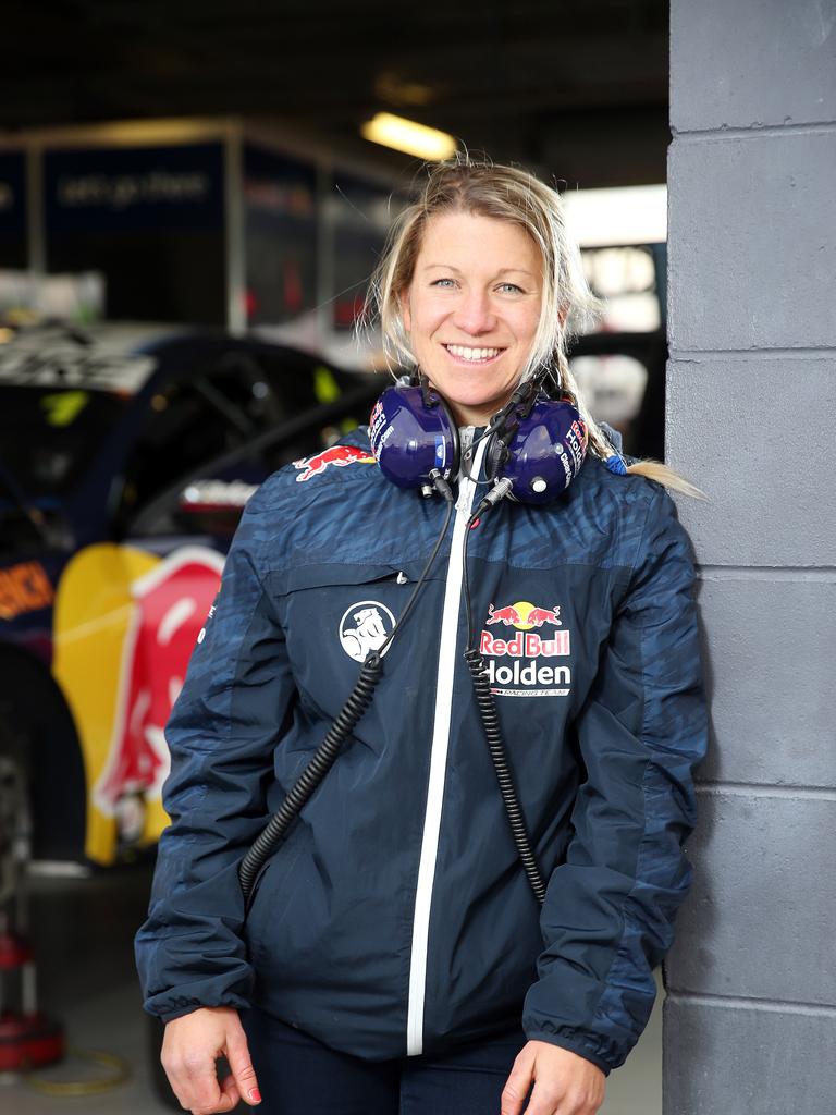 CHAMPIONS OF EDUCATION: Race engineer and Dare to Be Different ambassador. Romy is instrumental in the performance of the Red Bull Holden racing car and the team of mechanics behind it. Despite travelling with the team for 189 days last year, she is heavily involved in educating the future generation of female engineers. Romy is an ambassador for Dare To Be Different, which aims to increase the participation of women in all forms of motor racing and change the views of women in perceived male-dominated industries. Picture: Tim Hunter.