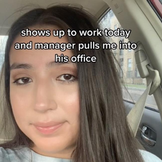 After her bosses saw her TikTok she was let go from the job. Picture: TikTok@vaneskinnylegnd.