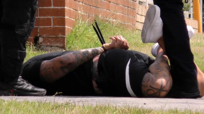 One of the men being arrested on December 16. Picture: NSW Police Force
