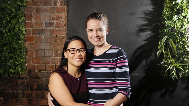 Florence Chen and partner Jessica Page. Picture: AAP/Josh Woning