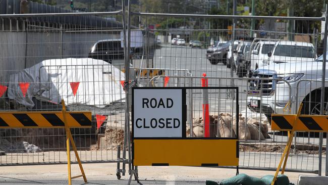 Gold Coast City Council drainage works on the corner of Deodar Drive and Lower Gold Coast Highway before the start of Light Rail works in the area. Picture Glenn Hampson