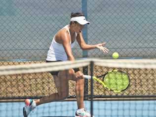 TOP SHOT: Sabastiani Leon ( USA ) defeated Sara Nayer 6-4, 6-2 during play at the Hutchinson Builders Toowoomba International yesterday. Picture: Nev Madsen