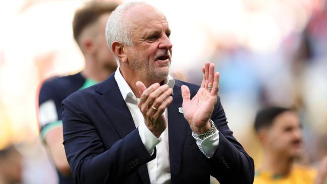 Graham Arnold is on the cusp of leading Australia past the group stages for just the second time in history at a World Cup. Photo: Getty Images.