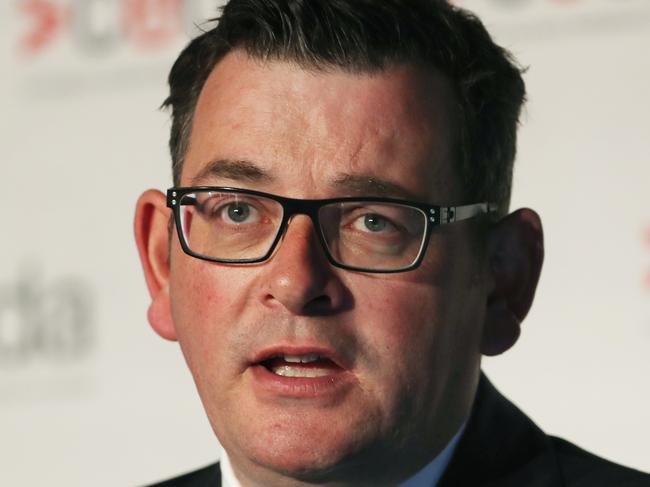 Victorian Premier Daniel Andrews delivers the 2019 State of the State CEDA address at the Park Hyatt in Melbourne, Tuesday, December 3, 2019. (AAP Image/David Crosling) NO ARCHIVING