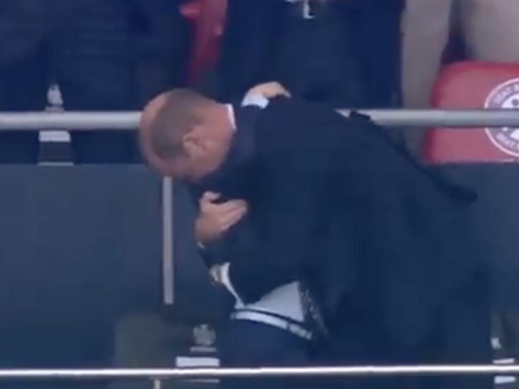 Prince George hugs his dad, Prince William.