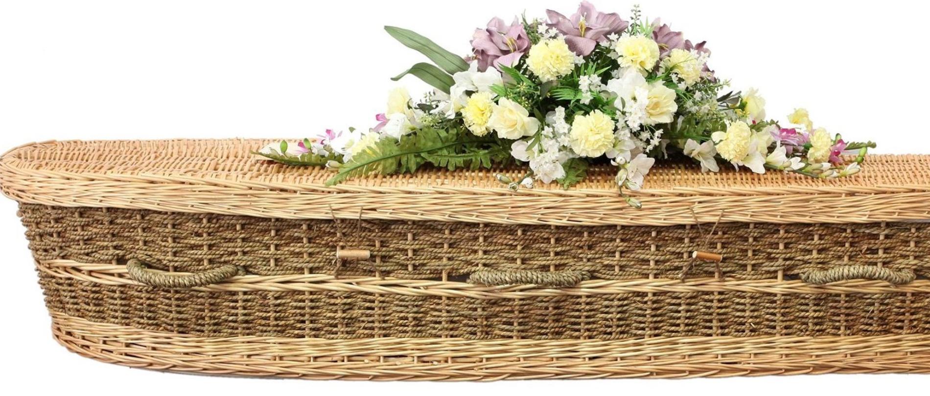 The Jude coffin, a woven basket style coffin made from natural fibres. Picture: Natural Grace