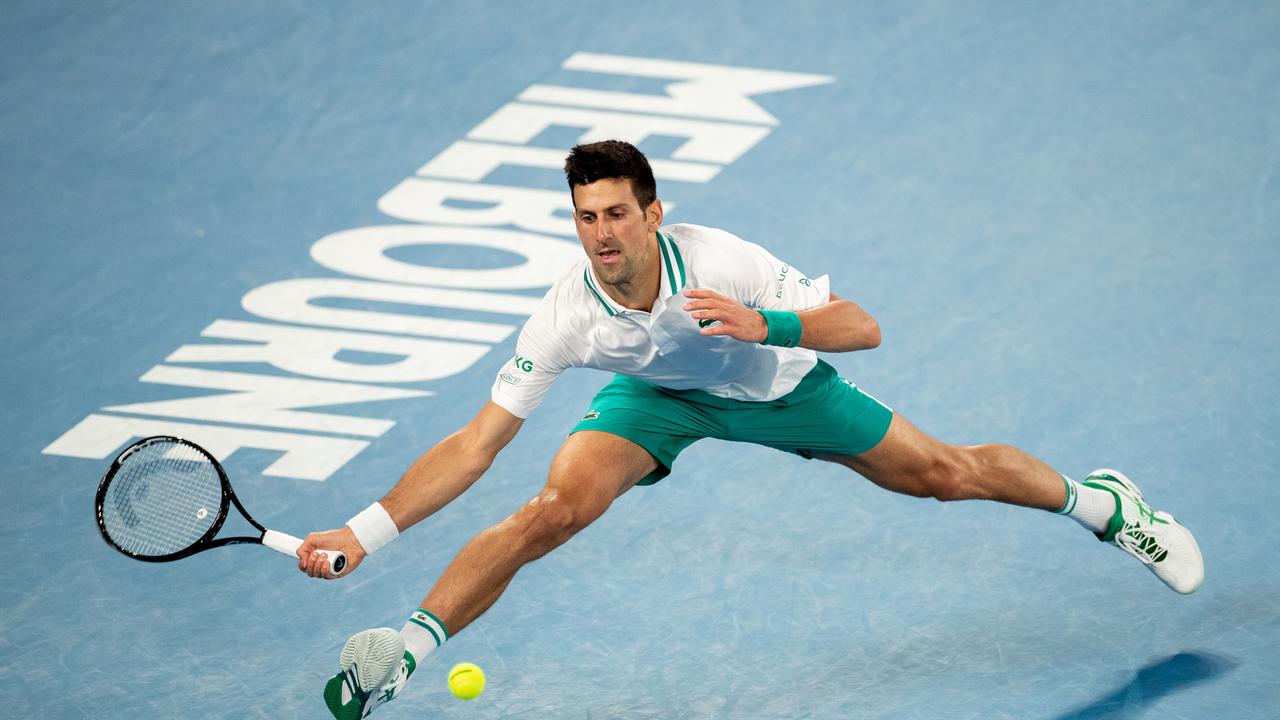 Novak Djokovic during last year’s Australian Open final. Picture: Getty Images