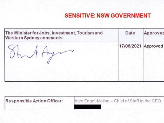 Stuart Ayres signed a briefing note last year confirming Jenny West was the "successful candidate".