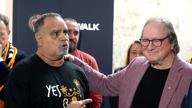 Kevin Sheedy, seen here with former Bomber Michael Long, has become embroiled in a class action suit. Photo: NCA NewsWire / Andrew Henshaw