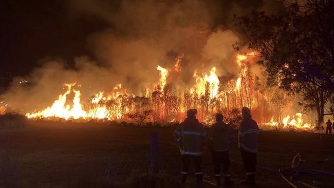 The Doyalson bushfire raged in NSW earlier this month. (Pic: Kariong Rural Fire Service)