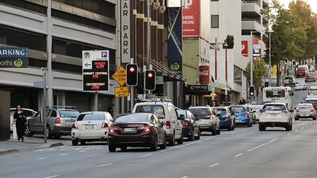 The Argyle Street carpark was flowing much better on Tuesday evening than it was on Monday. Picture: MATHEW FARRELL