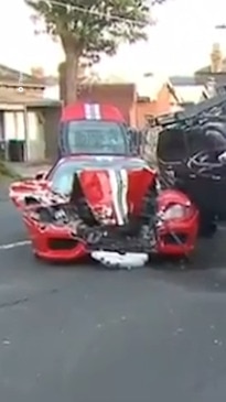 $600,000 Ferrari causes massive collision