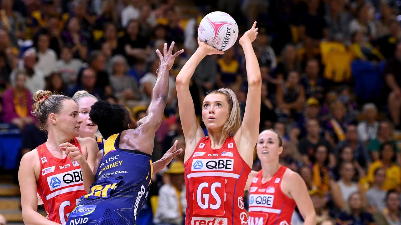 NSW Swifts have climbed back into the top four and Cath Cox believes they can stay there. Picture: Bradley Kanaris/Getty Images