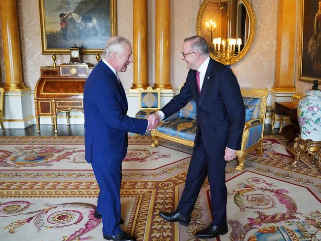 We’re in it together … in his position as head of the Commonwealth, King Charles met republican Aussie PM Anthony Albanese in London ahead of the Coronation.