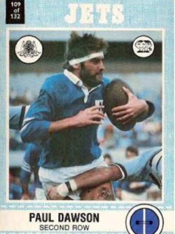 Paul Dawson on a Jets playing card.