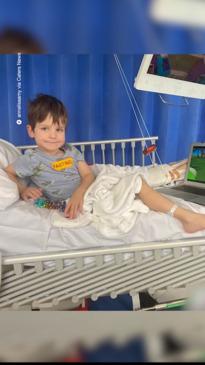 Aussie boy learns to walk again after breaking femur