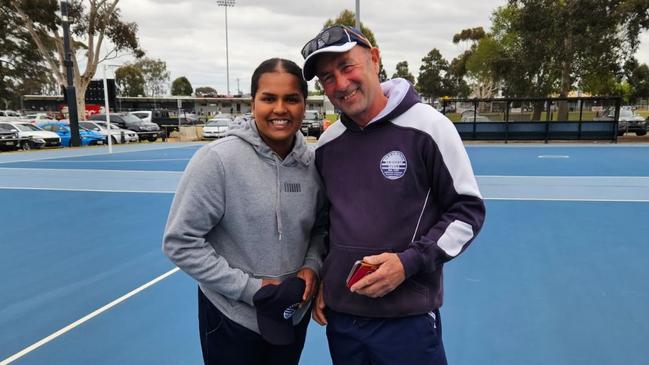 Aanliya Cheeran and coach Stephen Field. Picture: Geelong Cricket Club.