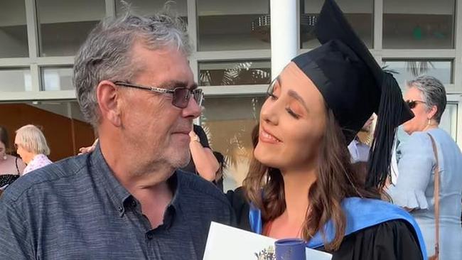 Maddie Newton with her father Walter Newton, who was killed in a car crash on the Bruce Highway on Friday. Picture: Supplied