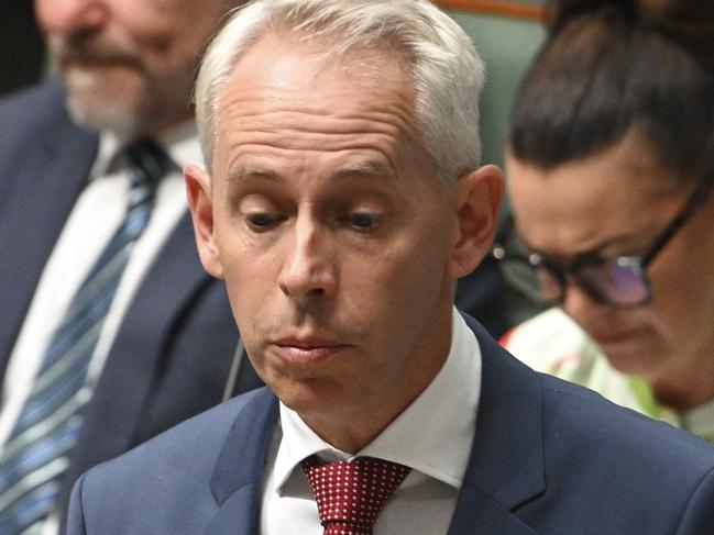 CANBERRA, AUSTRALIA, NewsWire Photos. FEBRUARY 13, 2024: Andrew Giles, Minister for Immigration, Citizenship, Migrant Services and Multicultural Affairs during Question Time at Parliament House in Canberra. Picture: NCA NewsWire / Martin Ollman