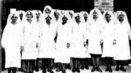 Nurses outside Auburn ambulance station in 1931.