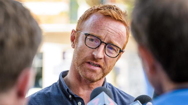 Ben Ryan talks to the media outside Stamford Bridge.