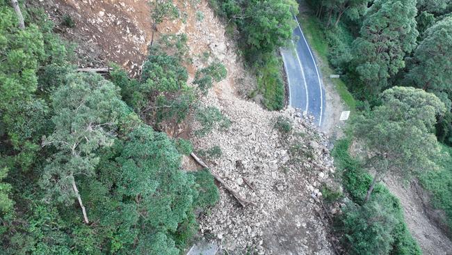 The Gold Coast Springbrook Road landslide.