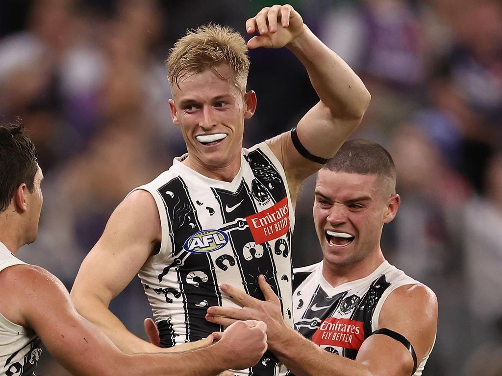 Collingwood’s youngsters stood tall all night. (Photo by Paul Kane/Getty Images)