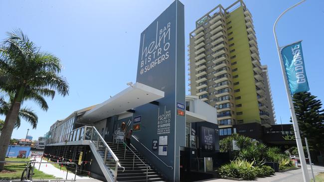 The Helm Bar and neighbouring Vibe Hotel at Surfers Paradise. Picture: Mike Batterham.