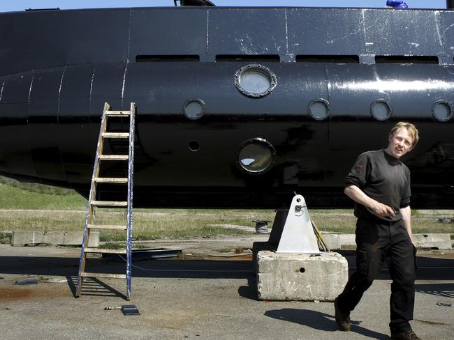 Peter “Rocket” Madsen with the Nautilus at its 2008 launch. The submarine was built by Madsen and other volunteers and financed by crowdfunding. Picture: Niels Hougaard /Ritzau/AP