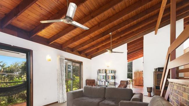 This Lennox Head home has ocean views and high ceilings.