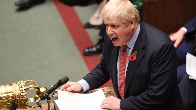 Boris Johnson in the House of Commons on Tuesday night local time. Picture: AFP.