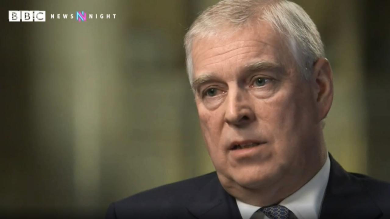 Prince Andrew’s cataclysmic Newsnight appearance. Picture: BBC