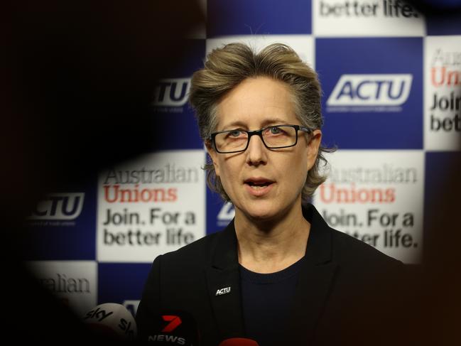 ACTU Secretary Sally McManus called on the Albanese government to reinstate the payments for sick workers who had to isolate. Picture: Brendan Beckett