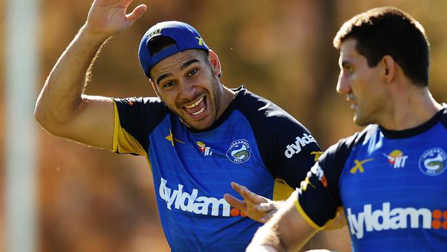 Parramatta's Corey Norman during Parramatta Eels rugby league training. Picture: Brett Costello