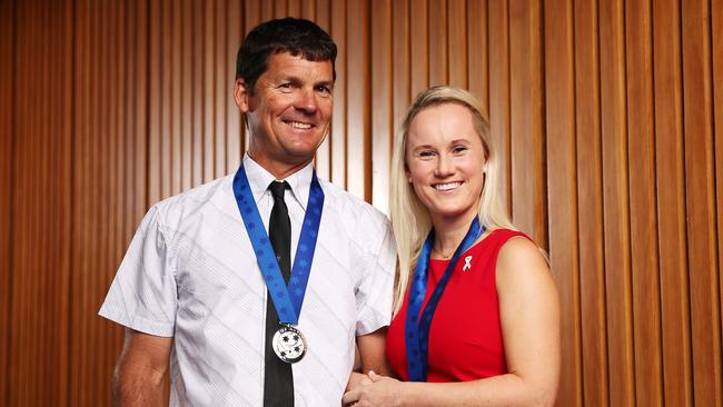 Steve Willdern and Angela Jay at the Pride of Australia ceremony today. Picture: Tim Hunter.