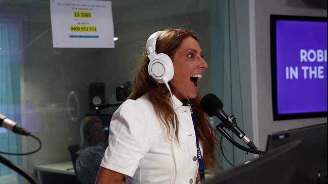 Radio host Robin Bailey screams at the news. Photo: KIIS97.3