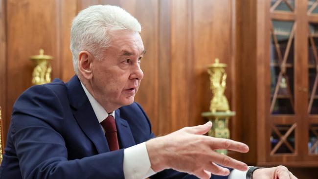 Moscow Mayor Sergei Sobyanin says more than 30 drones were brought down by Russian air defences. Picture: AFP