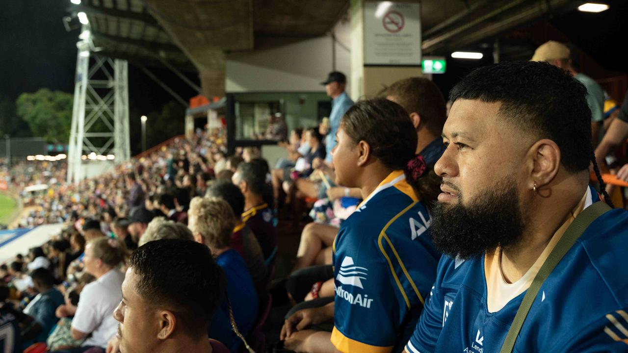 Fans swarmed to TIO Stadium for the blockbuster NRL match between Parramatta Eels and Brisbane Broncos. Pic: Pema Tamang Pakhrin