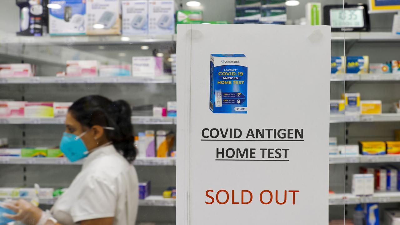 Rapid antigen tests are sold out across the nation. Picture: Jenny Evans/Getty Images