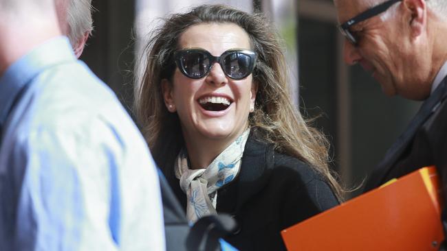 Kathy Jackson arrives at the Melbourne Magistrates’ Court today. AAP Image/Wayne Taylor