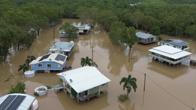 Floodwater at Groper Creek Saturday morning February 8, 2025. Drone footage: Kat Hampson