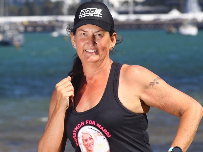 Carolyn Bischof is undertaking her first ever marathon this weekend, in honour of Madison Lydon - the 23yo killed in New York in 2018. Madison was the partner of Carloyn's son, and the family's remain in touch.    picture: Glenn Ferguson