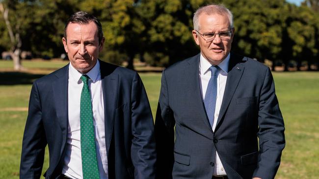 Mr McGowan and then Prime Minister Scott Morrison in 2022. Picture: AAP