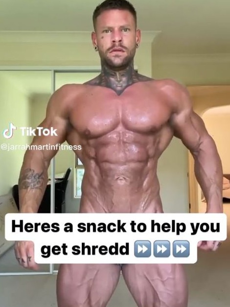 @Jarrahmartinfitness is one of many TikTok influencers who promote muscle building. Picture: TikTok