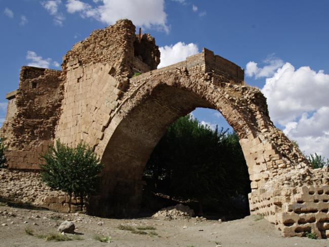 Hasankeyf, Turkey - September 22, 2013: Hasankeyf is a small town which had a thousand years past in Batman in the southeast of Turkey. Many valuable historical and cultural works and a thousand historical caves in this town will be under the water of the Dam of Ilisu. Activists of nature, environment and history refuse the building of this dam. But the construction of the dam continues.