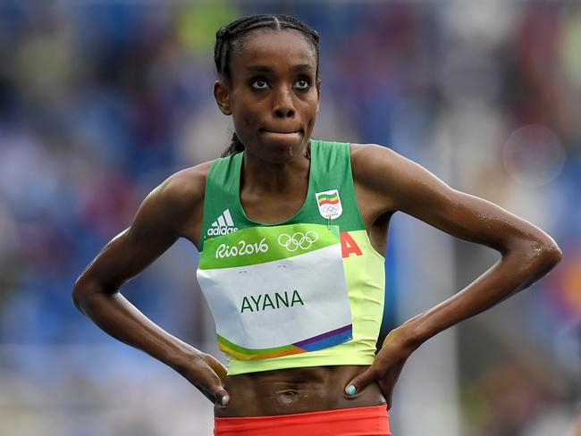 Almaz Ayana won the race by lapping her other competitors. Picture: Shaun Botterill/Getty Images.