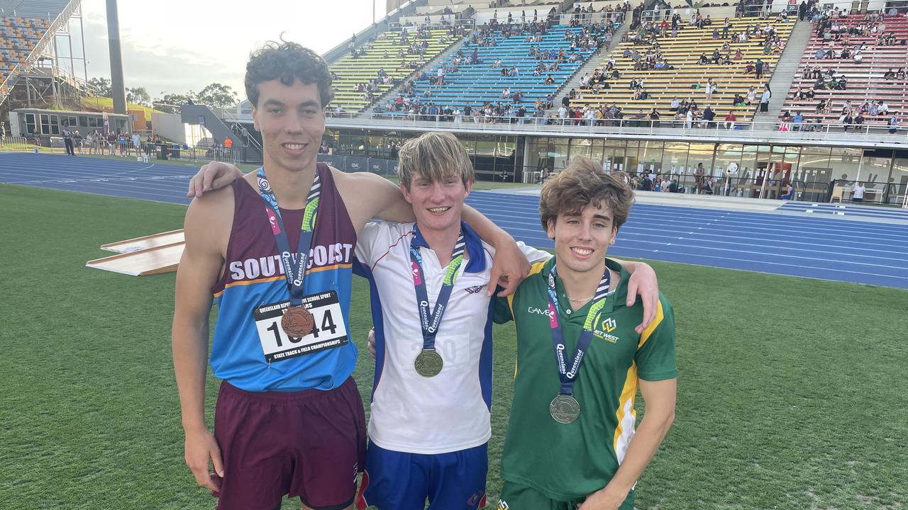 High jumpers Ty Lockwood, Geordie Cowdory and Lucas Baker.