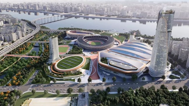 Populous artist impression of the Seoul 1988 Olympic site regeneration. Jamsil Sports MICE Complex.